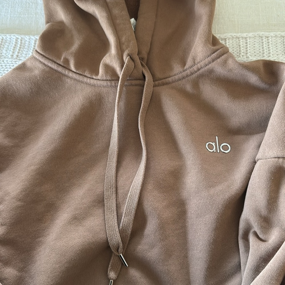 ALO Yoga Women's Cozy Brown Hoodie - Picture 2 of 4